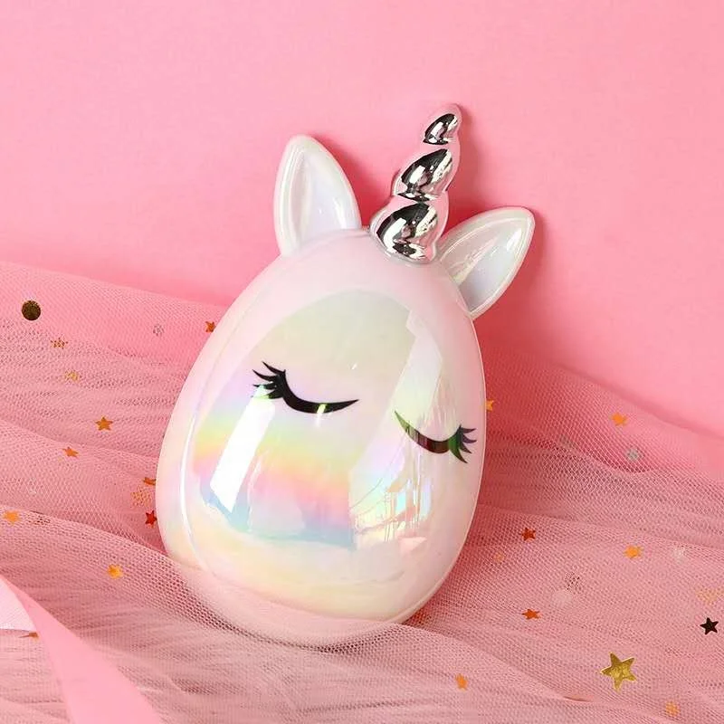 

Egg Shape Glitter BlingBling Hair Brush Electroplating Unicorn Air Cushion Comb Unicorn Hair Brush For Girls In Beauty