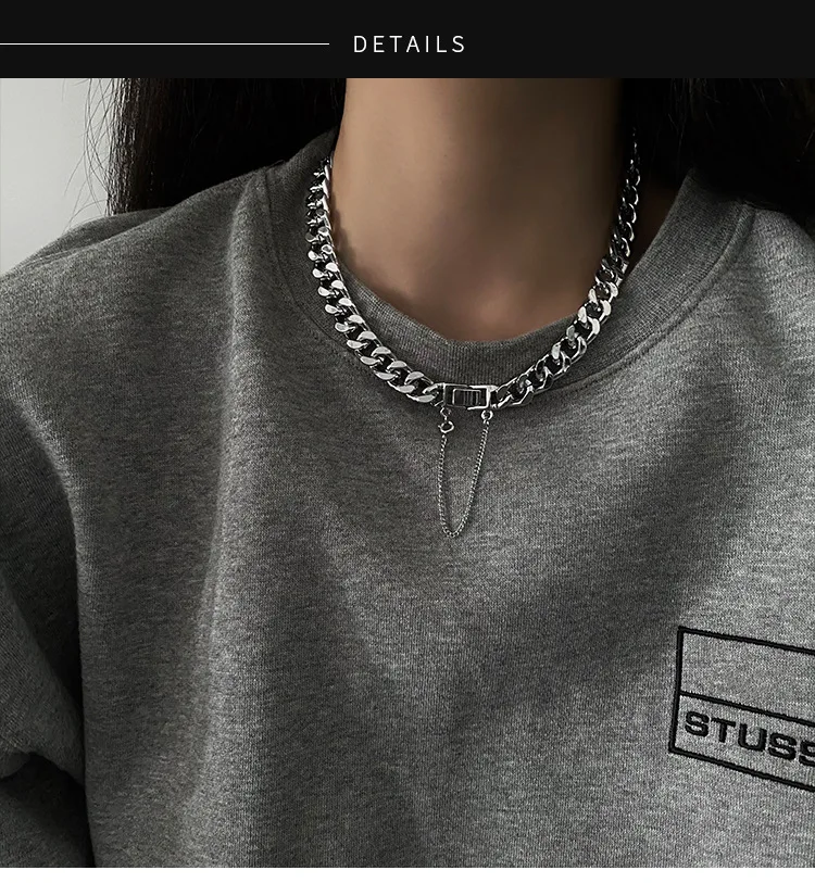 

fashion trendy jewelry cuban chain necklace women
