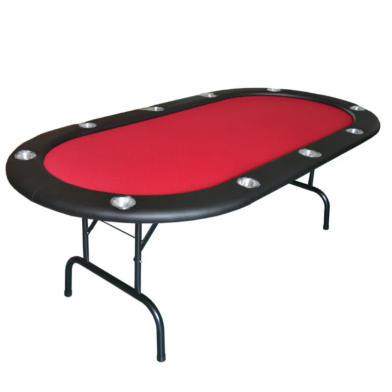 

New practical foldable table de poker pro Texas Hold'em game standard gaming table, Red/blue