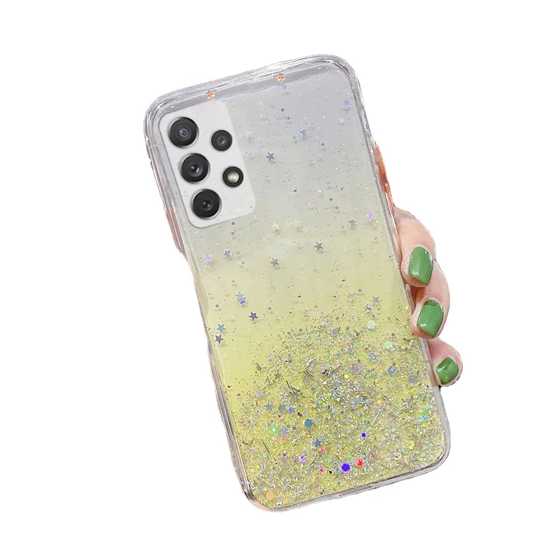 

Two-color gradient shiny flakes star for s22 plus ultra phone case, 5 colors