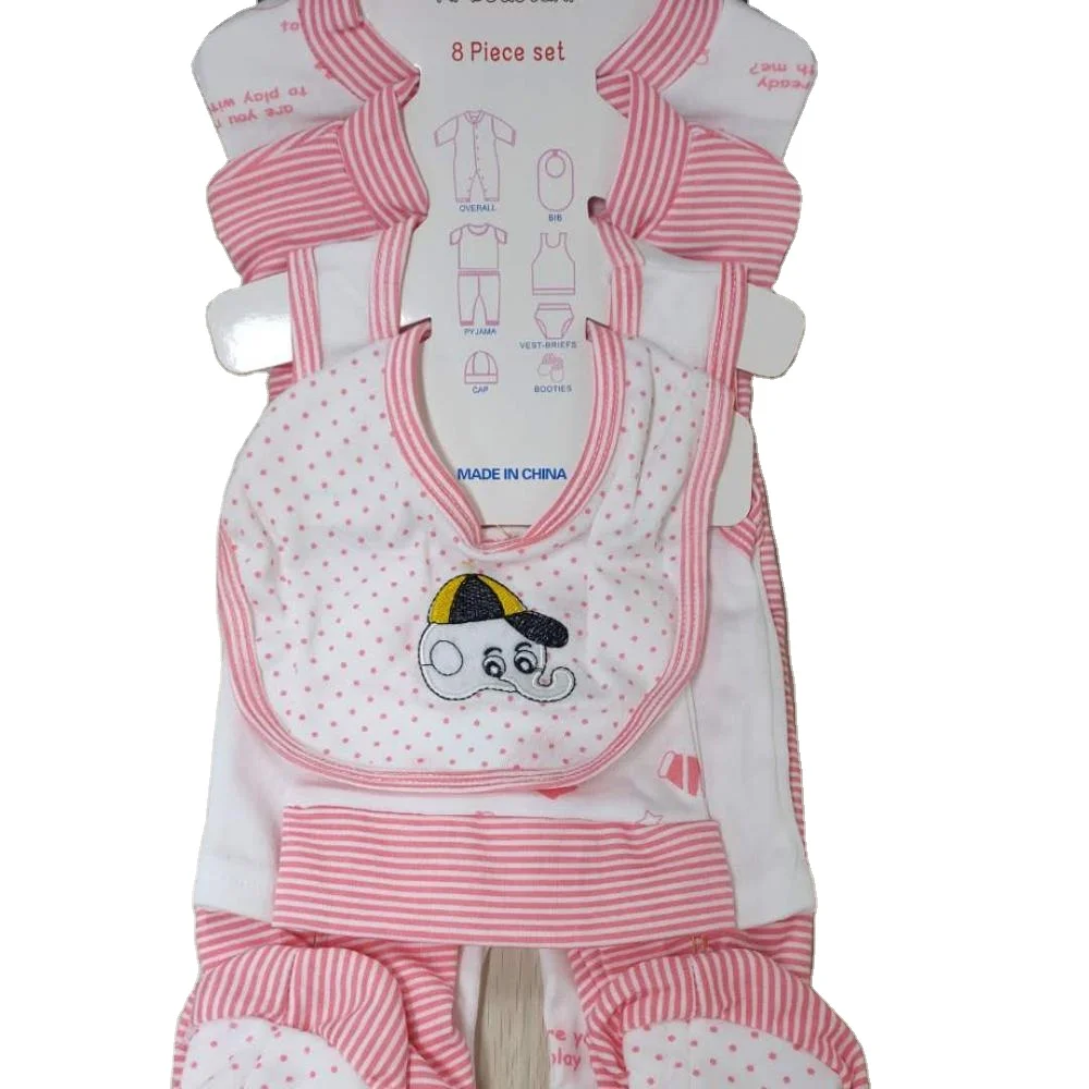 

Hot sale 8 IN 1 baby gift set cute cotton baby cloth set