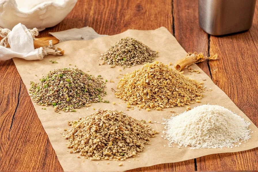 Making dukkah in a mortar and pestle
