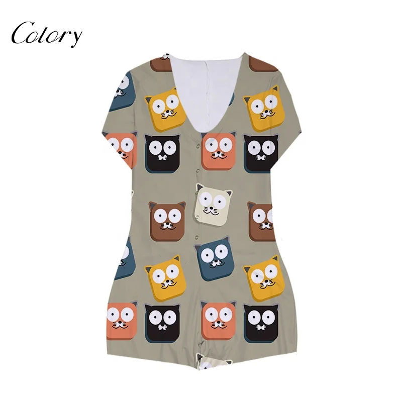 

Colory Jumpsuits For Women Sexy Onesie Pajamas Romper Bodysuit, Customized color