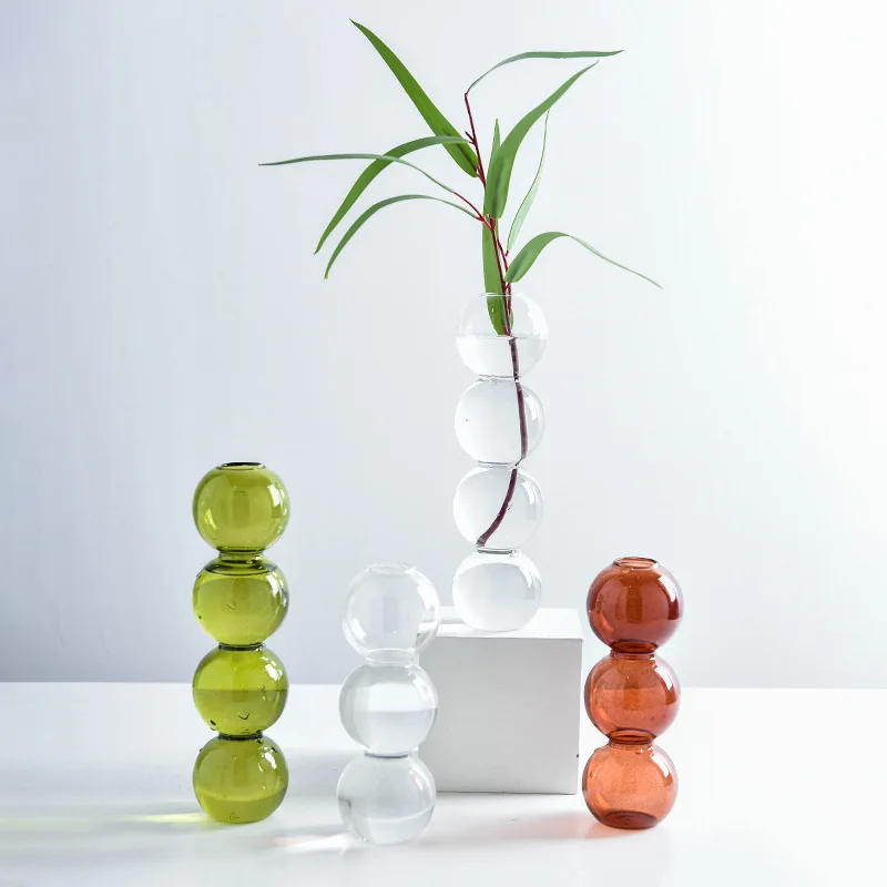 

INS Hot Gourd Shape Crystal Ball Bubble Glass Vase, Customized color