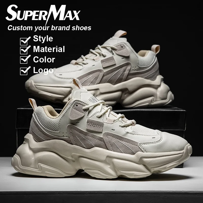 

Fashion Sneakers Men White Gray Shoes Platform Trend Casual breathable Black Shoes Mens Chunky Sneaker Big Size 39-46