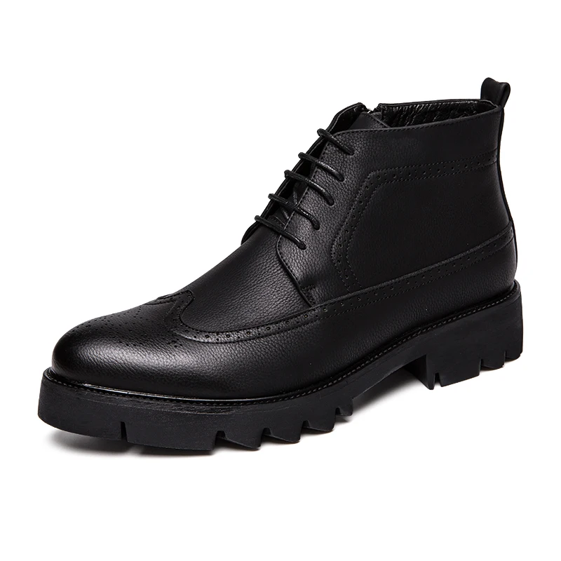 

Lace Up Black Leather Old Boots Fashion Design Hard Wearing Other Boots for Men