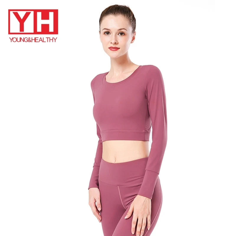 

New Design Open Back Long Sleeve Wear Gym Tank Crop Top For Women
