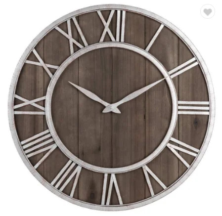Retro Vintage Iron Decorative Antique Metal Wall Clock for Living Room Bedroom Office Use