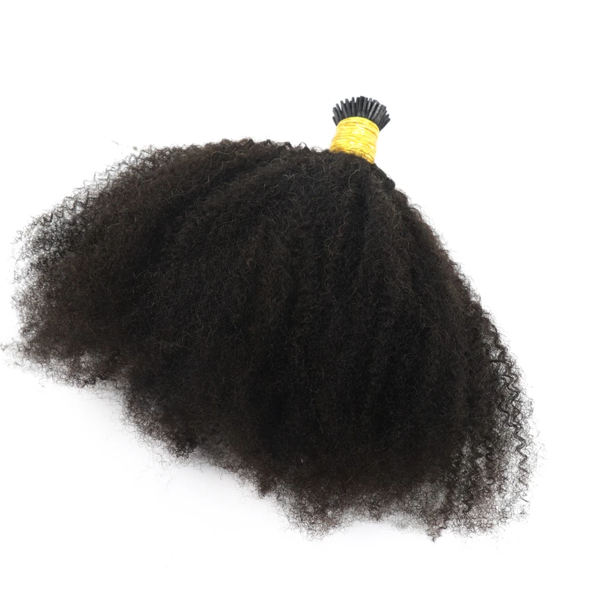 

micro links extension vendor wholesale virgin human hair 4a 4b 4c afro kinky curly I tip hair extensions