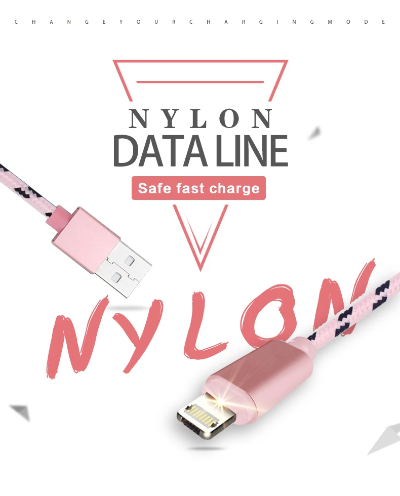 

Popular Micro USB Cable Mobile Phone Type-C IOS and 5V 2A Fast Charging USB Nylon Data Cable USB Micro Transferring Charger