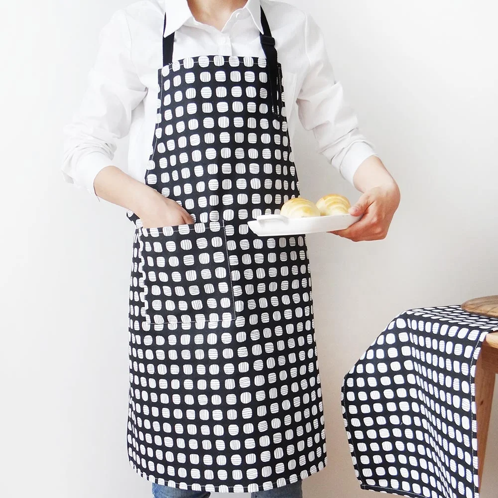 

Cotton Women Kitchen Apron with Pockets 31.5 x 27.5"Cute Apron for Cooking Baking