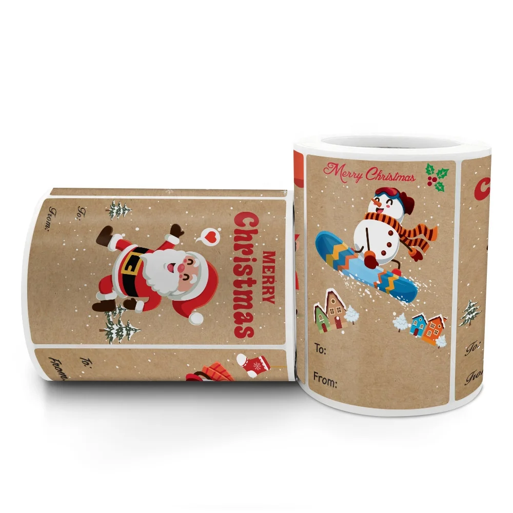 

Merry Christmas Self Adhesive Deco Stickers Roll Packaging Labels Holiday Gift Box Sealing Stickers Etiquette Etiquetas 50*70mm