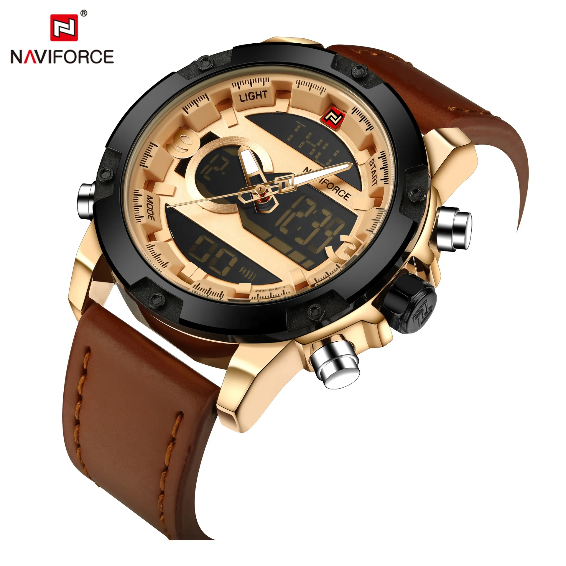 

Naviforce 9097 Sport watches wrist men big number calendar week Dual Display Luxury Watches Relogio Masculino, According to reality