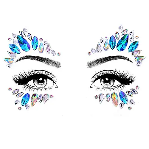 

Women Rhinestone festival face body crystal stickers gem