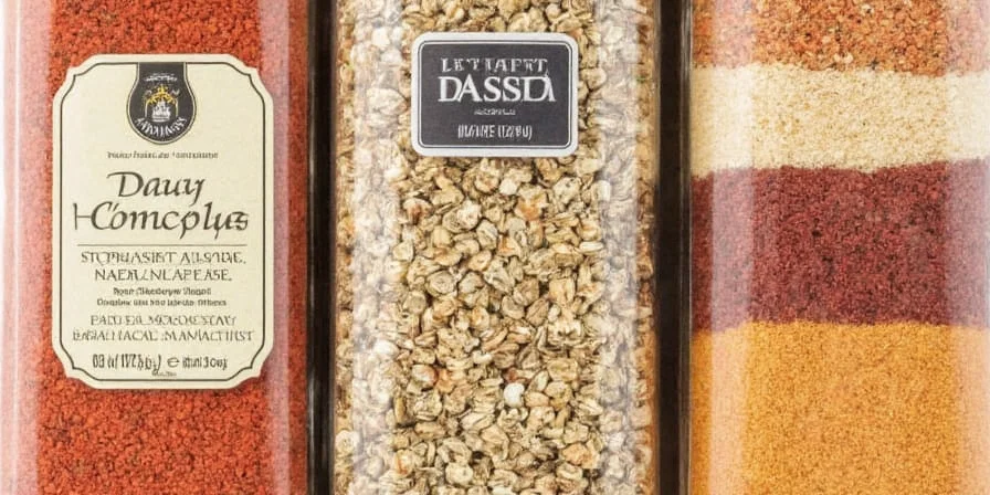 Spice jars with printed labels