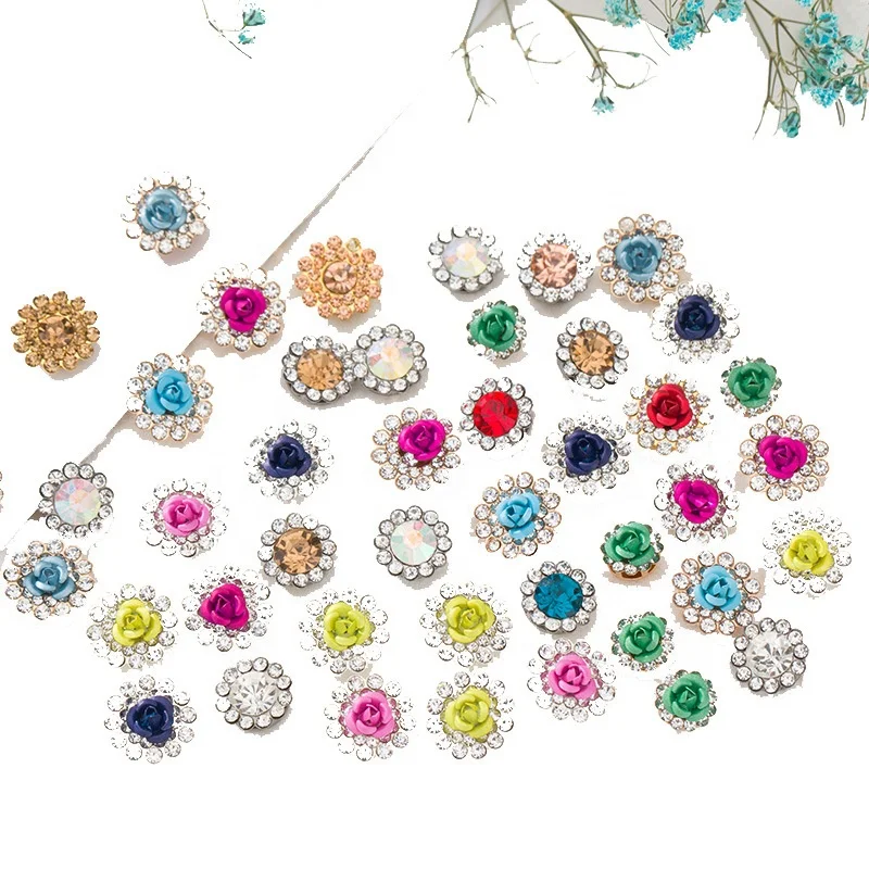 

Honor of crystal Wholesale Round Shape Sun Flower Colorful Rhinestone Premium Colorful Rhinestone For Garment Accessories