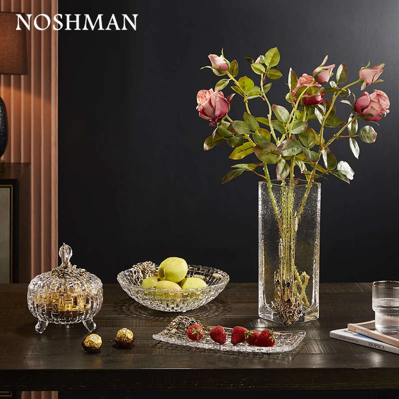 

NOSHMAN New Design European transparent decoration glass candy jar storage tank