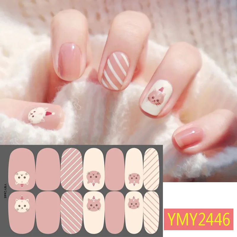 

Christmas Style Self-adhesive 100% Nail Polish Strips With 1Pc Nail File Nail Wraps Stickers