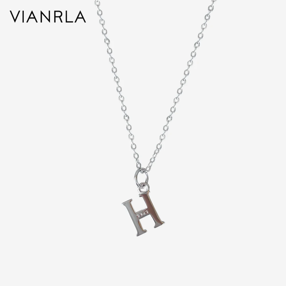 

VIANRLA Necklace 925 Sterling Silver H Pendant Silver Chain 18k Gold Necklace Dainty Jewelry