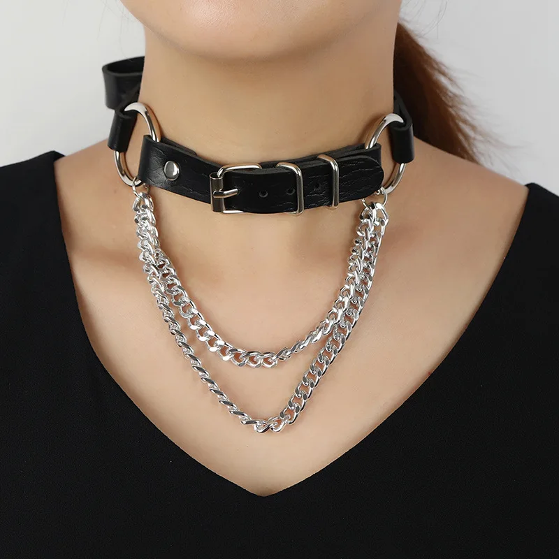 

New Spike Choker Punk Collar Women Men Black Leather Studded Rivets Choker Necklace Gothic Jewelry Gothic Accessories