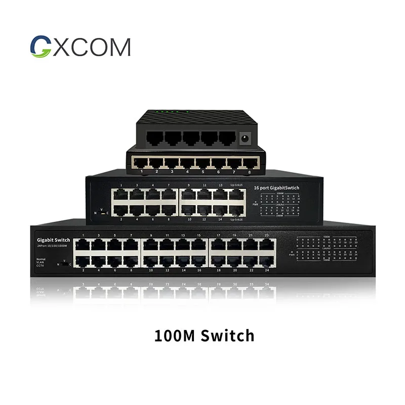 

Desktop wall-mount 5 8 16 24 port 10/100Mbps Ethernet switch Hub 12V Plug and Play unmanaged network switch