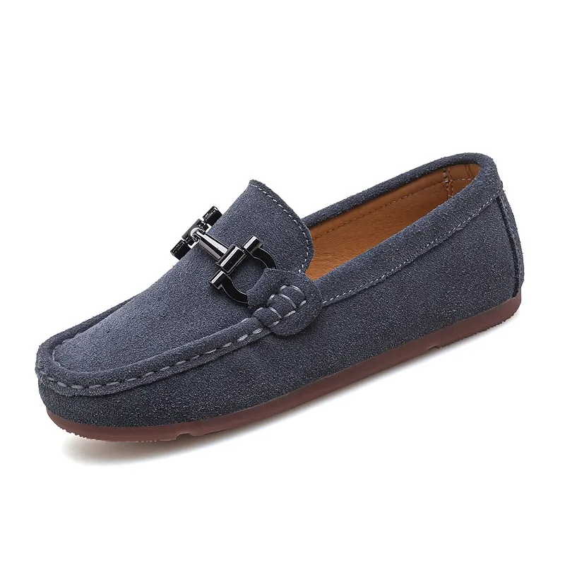 

children New Styles Latest Custom Flat Casual Luxury Slip On Half Brown Moccasins Suede Genuine Leather Boat Shoes children