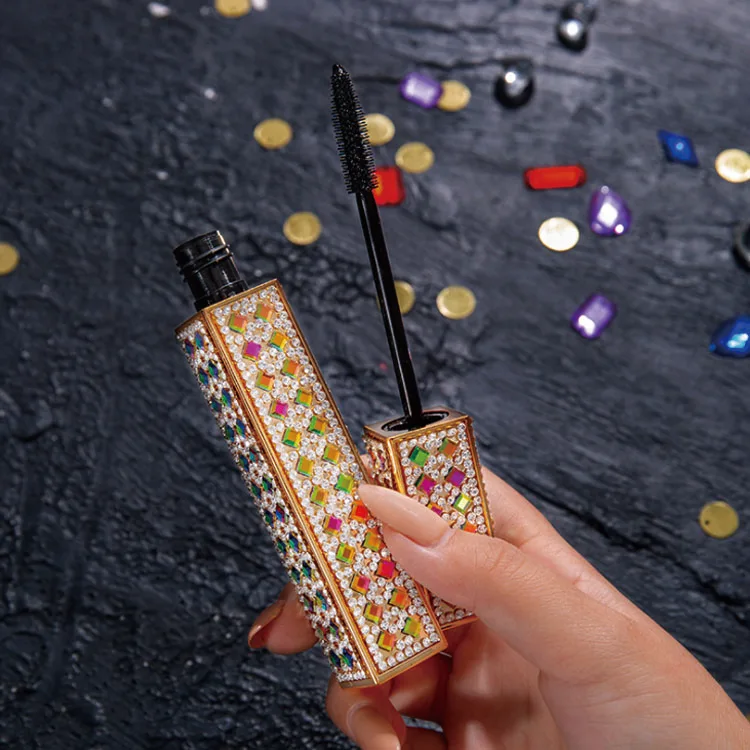 

In Stock New High Grade Shining Diamonds Gold Tube Mascara Waterproof Liquid Lash Extension Mascara
