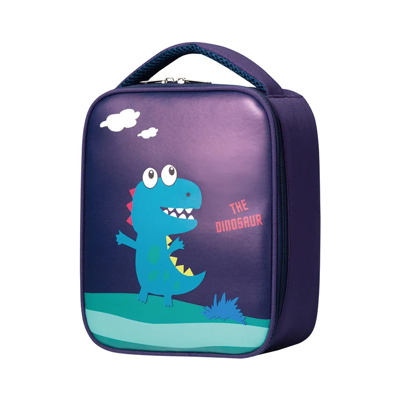 

600D School children boy girl leafproof cooler bag blue cartoon thermal insulated lunch box bag for kids, Blue,pink
