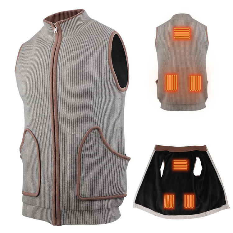 

Excellent Winter Unique Knit Heating Vest Intelligent Men's Heated Waistcoat