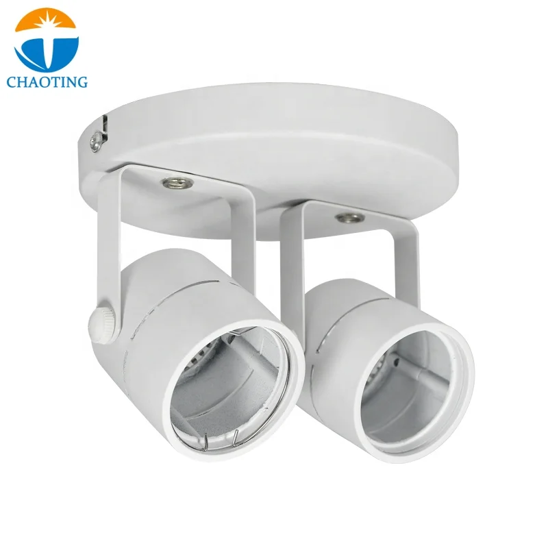

Gu10 double Track Lights High Quality Surfaced Mounted Rail Spot Lighting Led 2/3 Wires 1 Phase 5w Track Light Fixture Housing