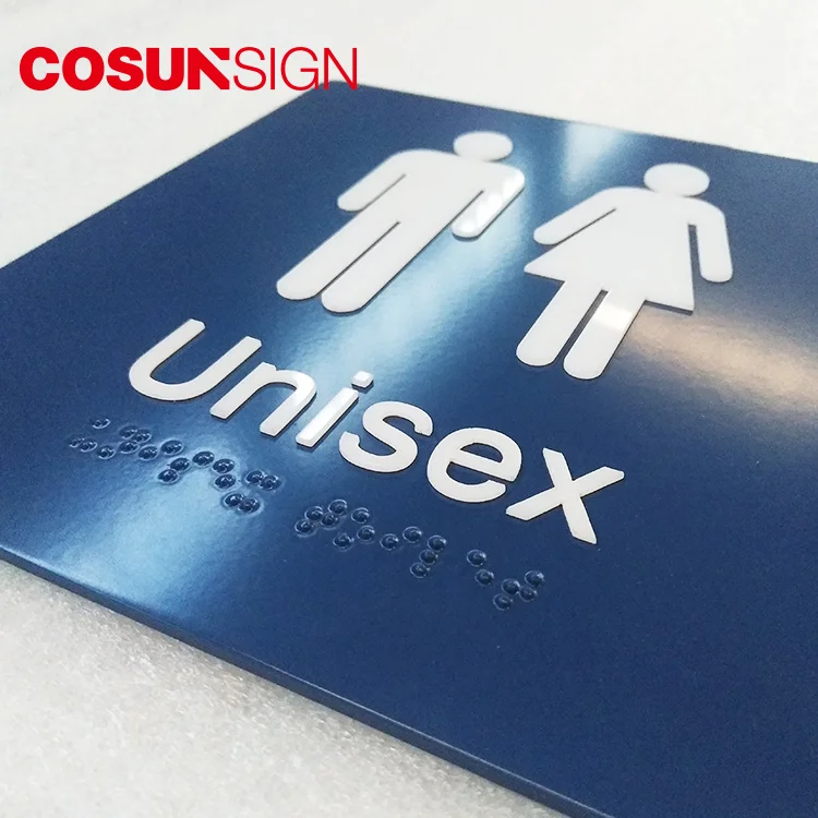 
Custom Made Indoor Clear Acrylic ADA Restroom Braille Toilet Doorplate Sign  (62156769942)