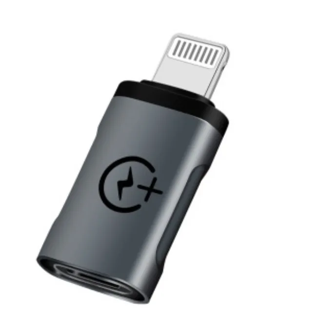 

iOS adapter for iphone USB TYPE C to lighting converter, Silver, black