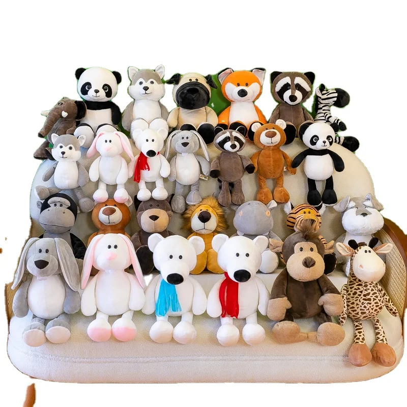 

Factory Wholesale Custom Jungle Forest Animal Toys Soft Stuffed lion Fox Raccoon Giraffe Elephant Plush Toy