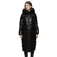 

Long thick hooded winter down jacket female loose down coat