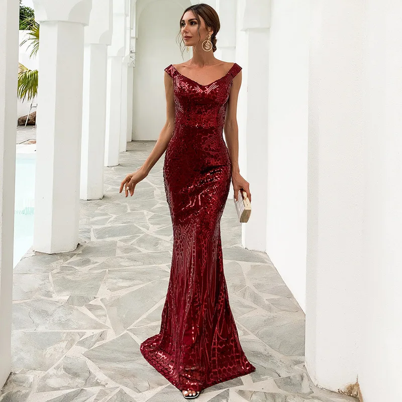

ZC00361 2011 women's elegant dress sexy sequin tube top mopping the floor banquet party evening dress fishtail long skirt