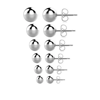

Fashion Stud Earrings Stainless Steel Round Ball Stud Earrings 4-8mm