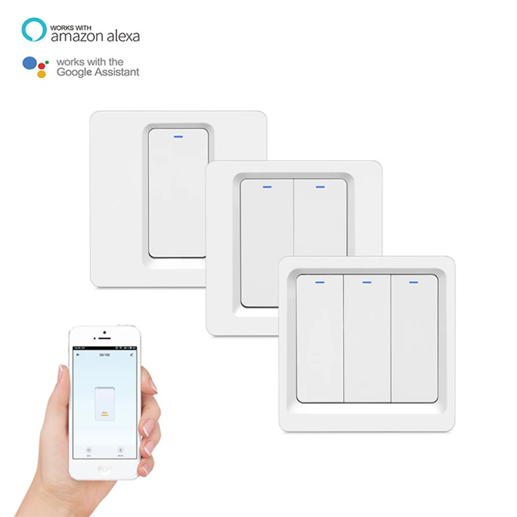 Smart Wifi Wall Touch Switch 1/2/3 Gang Glass Panel Light Switch Eu