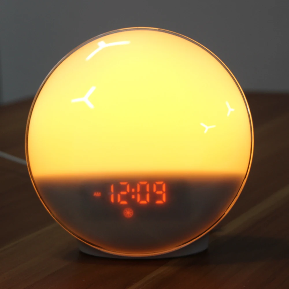 

Multifunctional Wireless Charging Snooze Alarm Clock Wake Up Light With Colorful Night Light