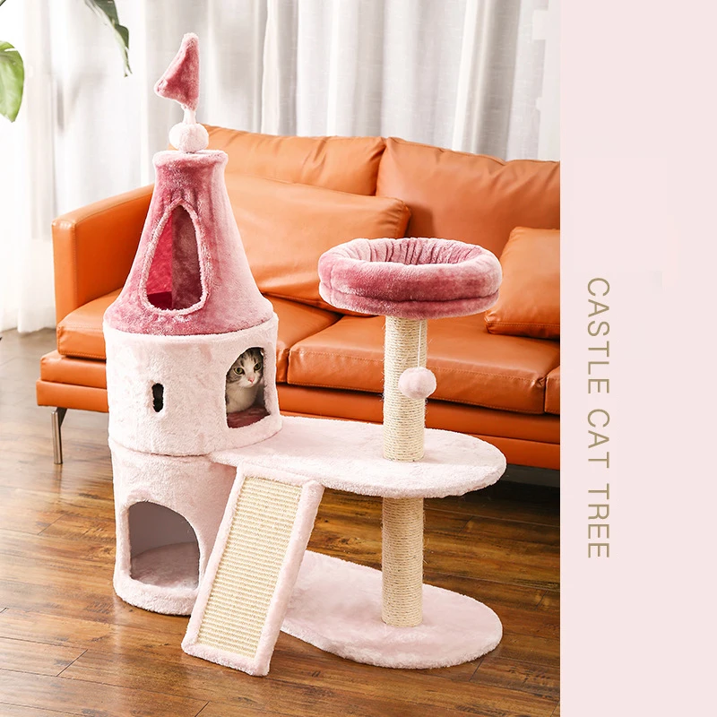 

Cute boom Castle-type pet cat and dog tree house