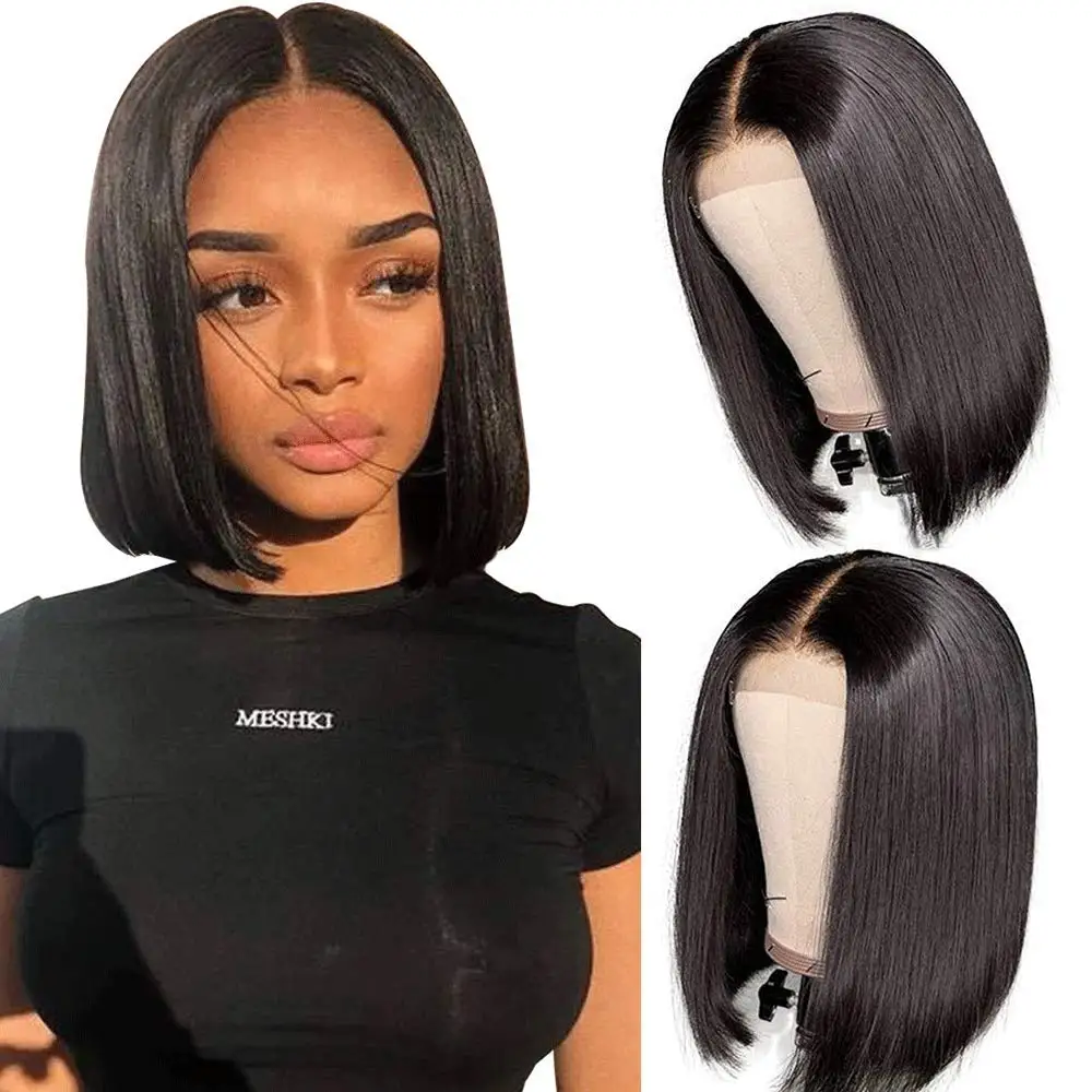 

Wholesale Transparent HD Front Lace Bob Human Hair Full Frontal Wigs for Black Women Brazilian Virgin Hair Lace Front Wig