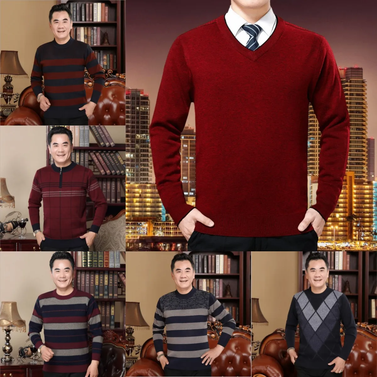 

Factory price winter wool plain color turtleneck long sleeve custom size pullover mens sweater