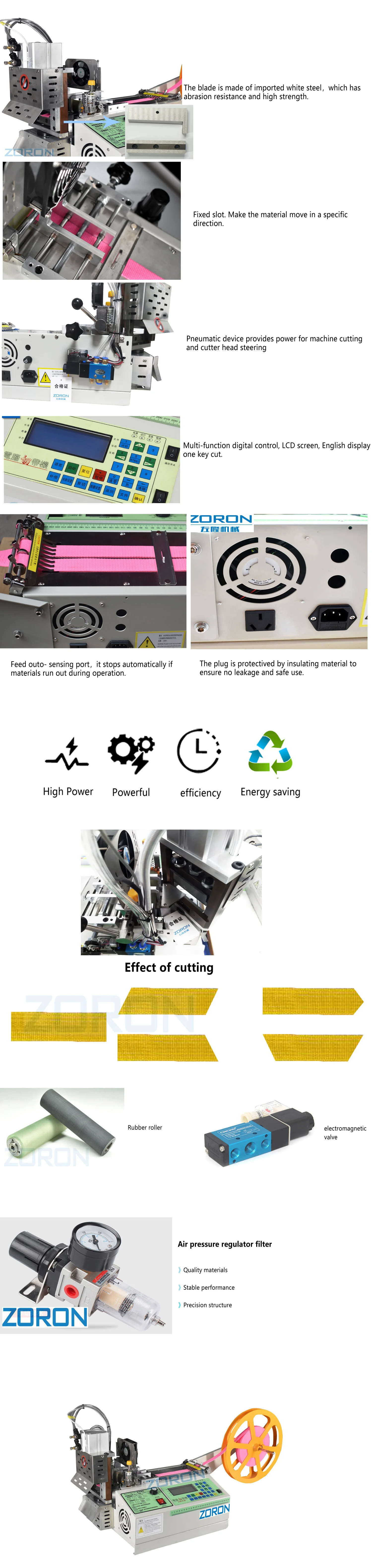 Automatic desktop hot and cold cutting knives rotary knife ribbon nylon tape cutting machine for angles