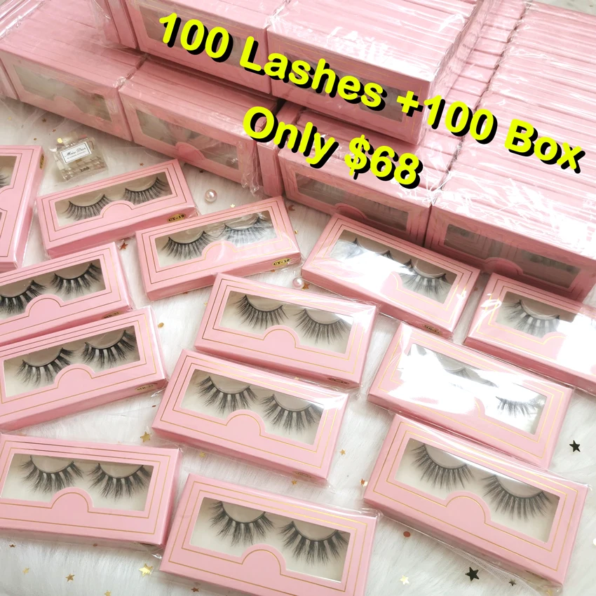 

2021 New Arrivals Pink Free Packaging High Quality Full Strip Eye Lashes 3D Faux Mink Lashes Silk Vegan Eyelashes