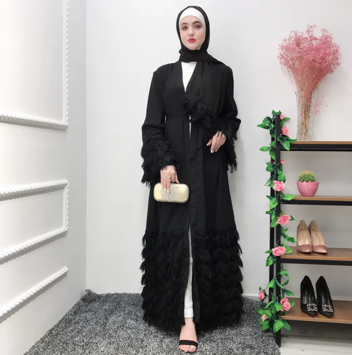 

popular fashion new design Hand-embroidered Muslim Robe denim cutting designs muslim dress