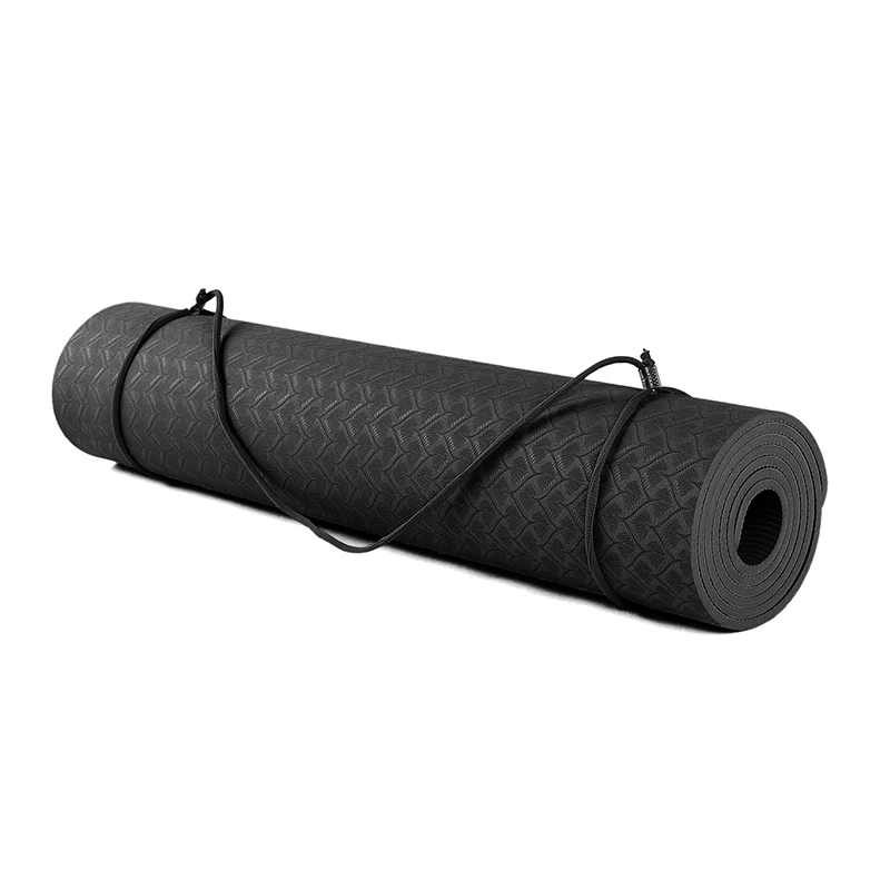 

Wholesale Low Cost Eco Friendly Thick Soft Black TPE Pilates Yoga Mat
