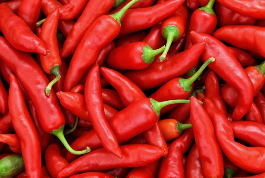 Different varieties of paprika peppers ready for harvesting