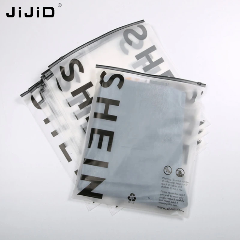 

JiJiD Custom Your Own Logo Recycled Pouches Frosted Apparel Ziplock Shipping Clothing Packing Bag Plastic Bags Zipper Poly