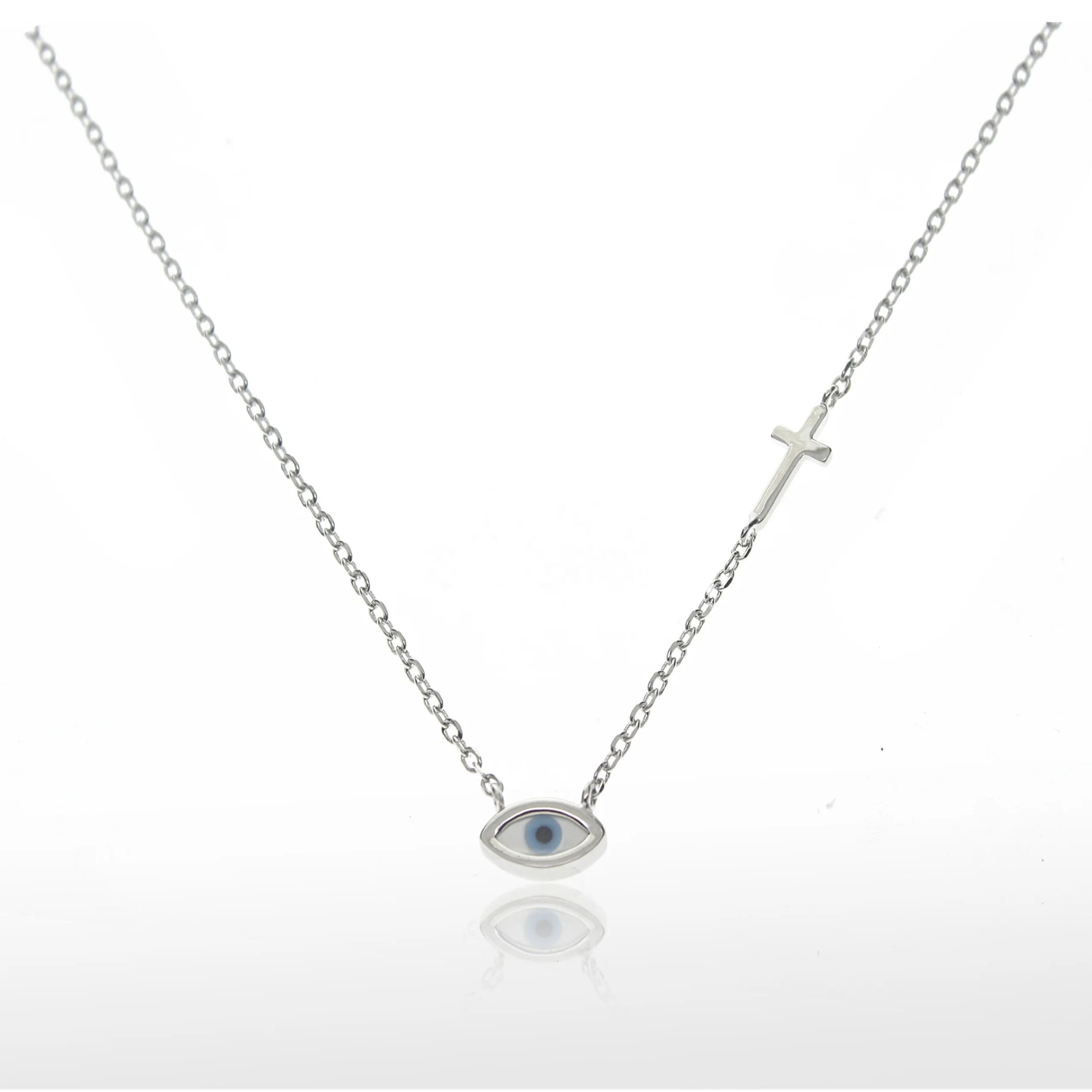 

Good 925 sterling silver jewelry cubic eternity evil horse eye for women blue eye necklace