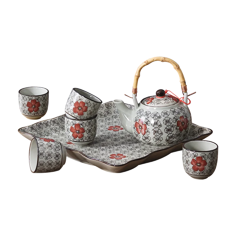 

Hand-painted Porcelain Japanese Tea Pot & Cup Set for Home and Restaurant