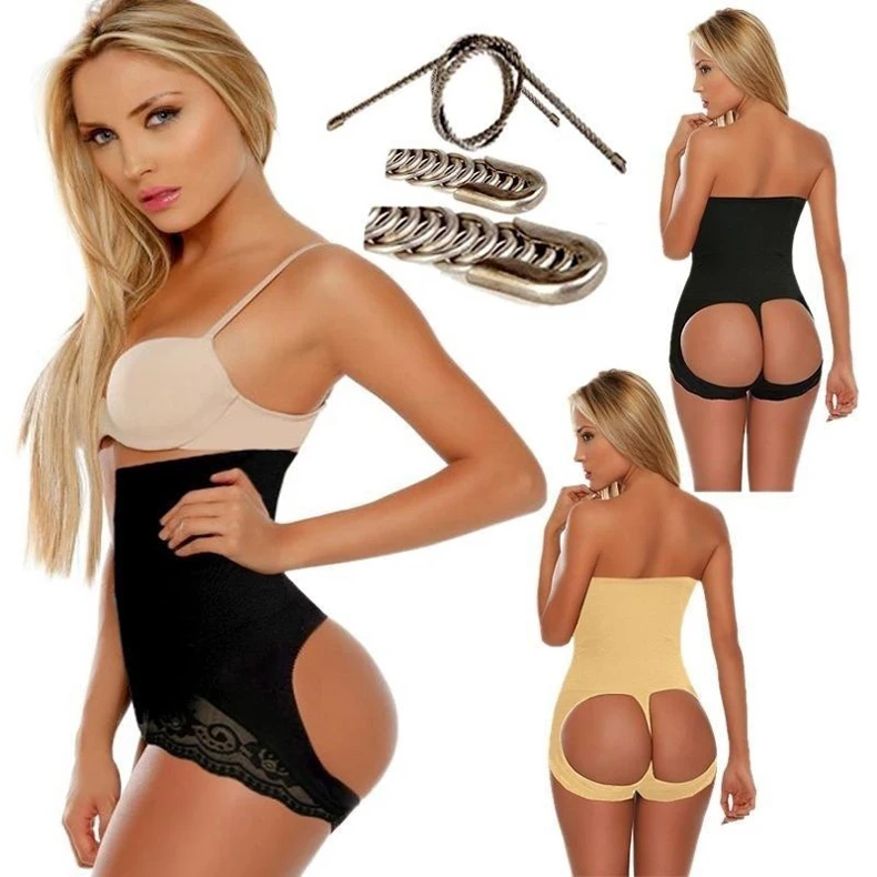 

Women Body Shaper Butt Lifter Hi-Waist Panty Seamless Waist Trainer Tummy Control Shapewear, Black, skin colour